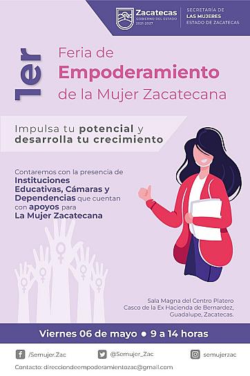 REALIZARÁN FERIA DE EMPODERAMIENTO DE LA MUJER ZACATECANA