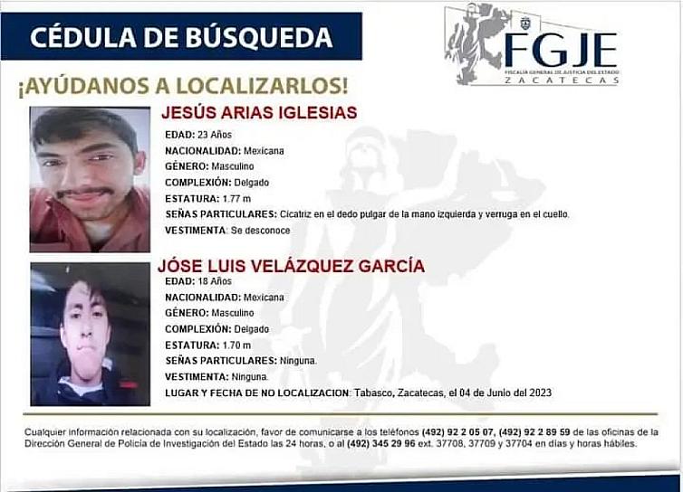 FGJEZ, SIN RASTRO DEL PARADERO DE CUATRO CHATARREROS DESAPARECIDOS EN ZACATECAS