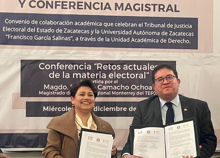 Firma de convenio entre el Trijez y la UAZ fortalece la democracia en Zacatecas