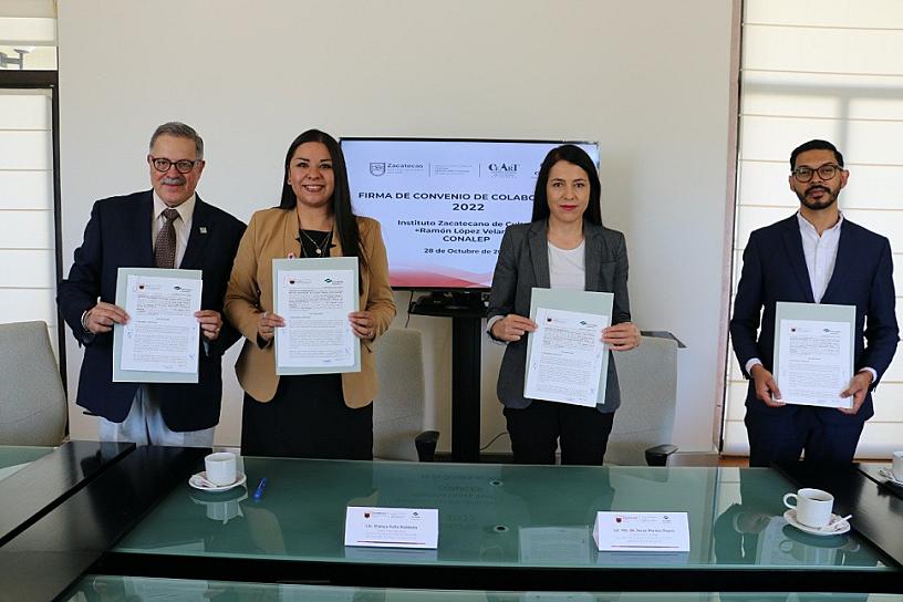 FIRMA IZC CONVENIOS DE COLABORACIÓN CON SECRETARÍA ECONOMÍA, UAZ Y CONALEP