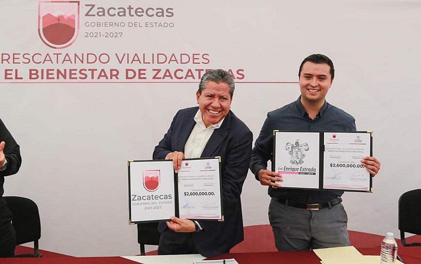 FIRMAN CONVENIO GOBERNADOR Y AYUNTAMIENTO DE ENRIQUE ESTRADA 