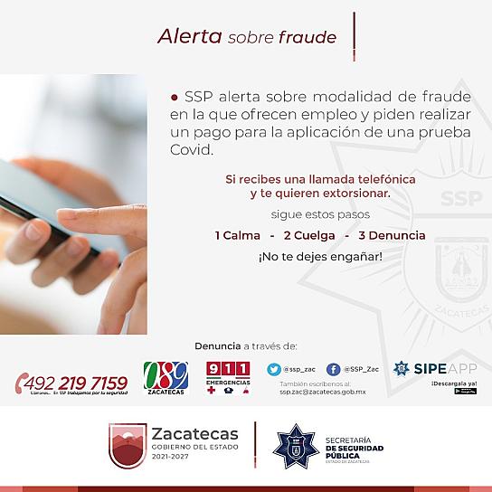 LLAMA SSP A EVITAR SER VÍCTIMAS DE FRAUDES