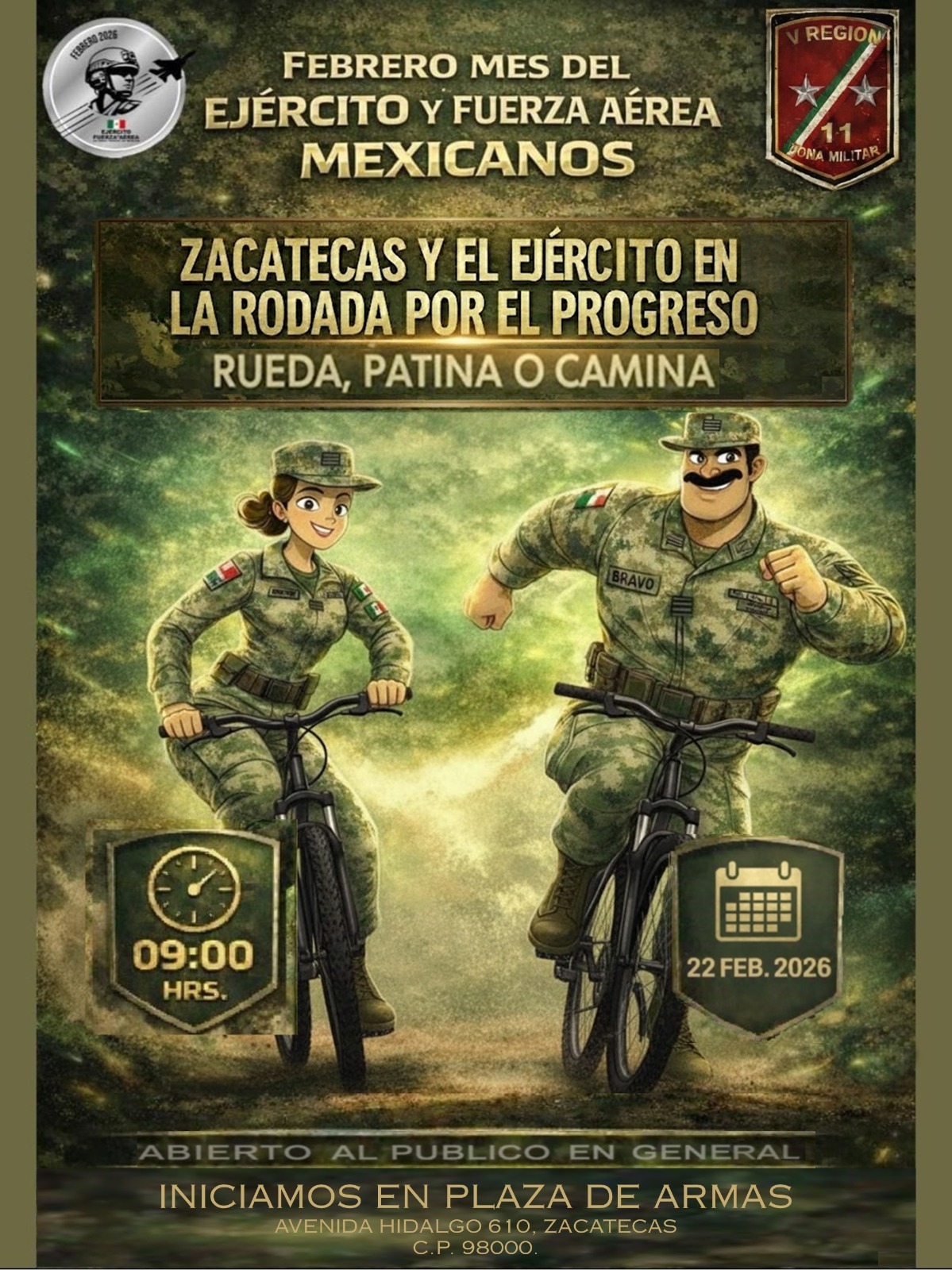 INVITAN GOBIERNO Y EJÉRCITO A RODADA EN ZACATECAS