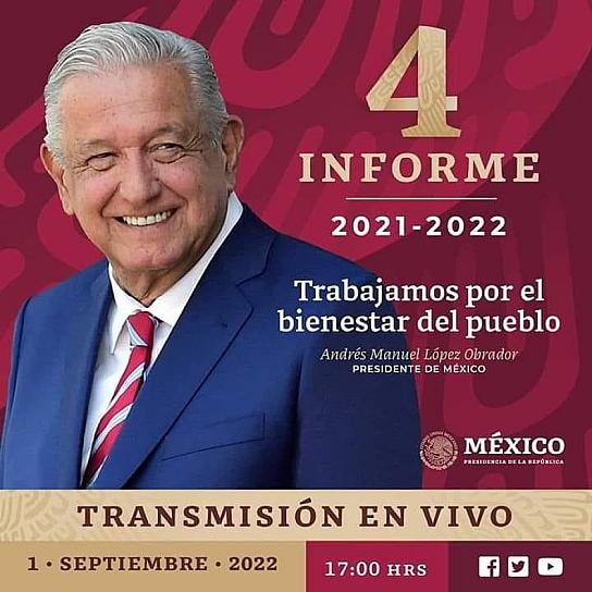 HOY POR LA TARDE, RENDIRÁ AMLO SU CUARTO INFORME DE GOBIERNO 