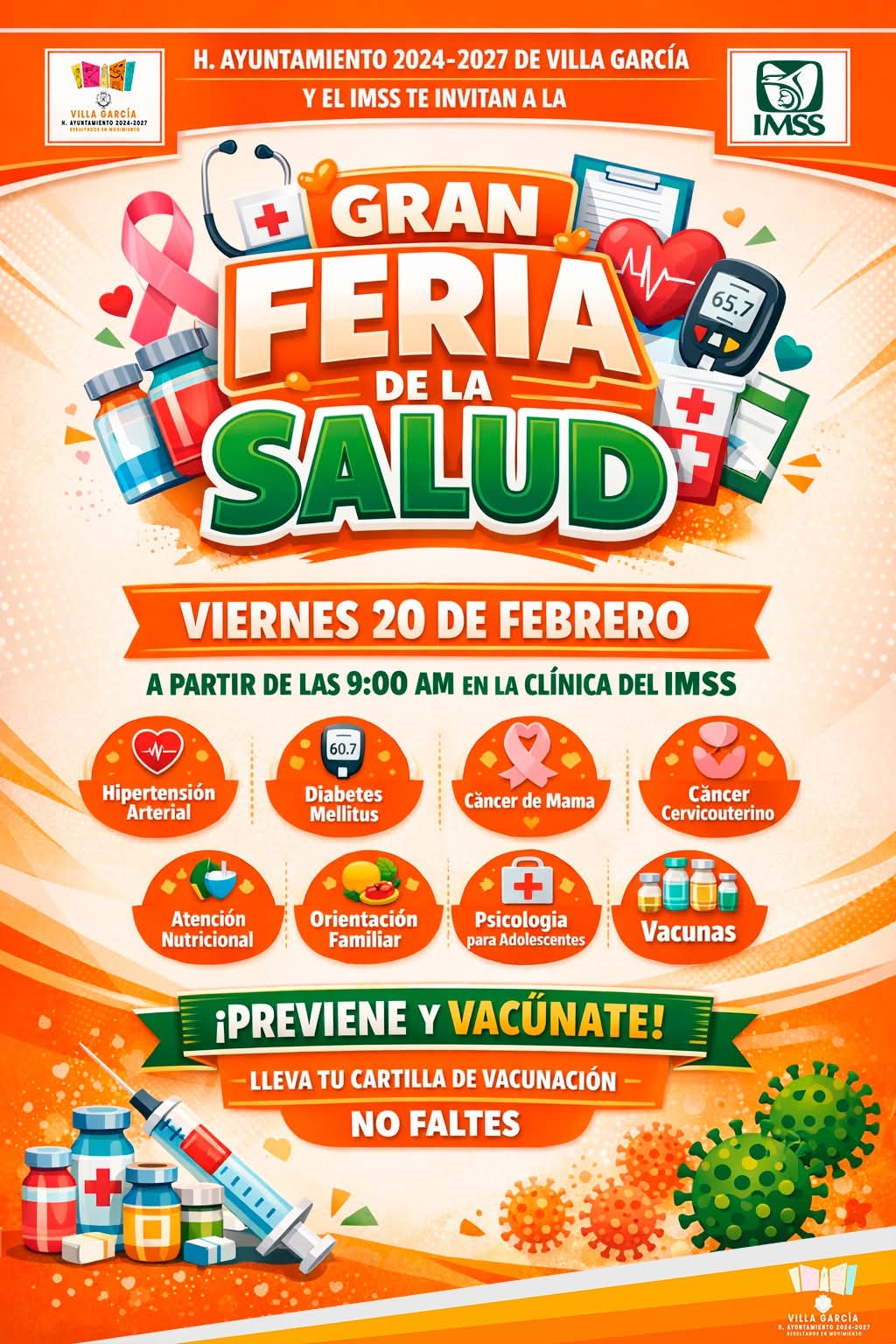 REALIZARÁN GRAN FERIA MÉDICA EN VILLA GARCÍA ESTE VIERNES