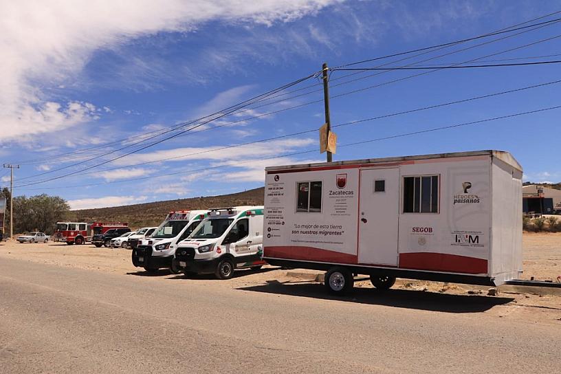 INSTALAN MÓDULO REMOLQUE PARA ATENCIÓN DE PAISANOS EN SOMBRERETE