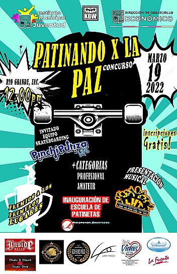 INVITA INSTITUTO DE LA JUVENTUD DE RÍO GRANDE A LA PRIMER EDICIÓN DE “PATINANDO POR LA PAZ”, ESTE 19 DE MARZO
