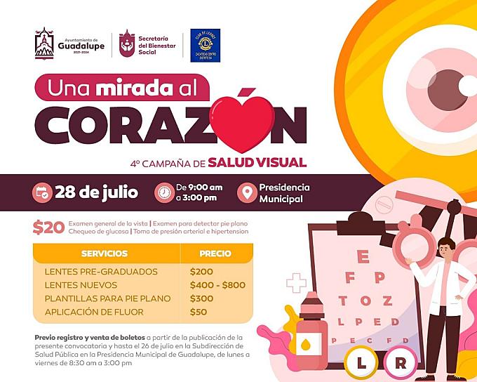 INVITAN A CAMPAÑA DE SALUD VISUAL EN GUADALUPE 