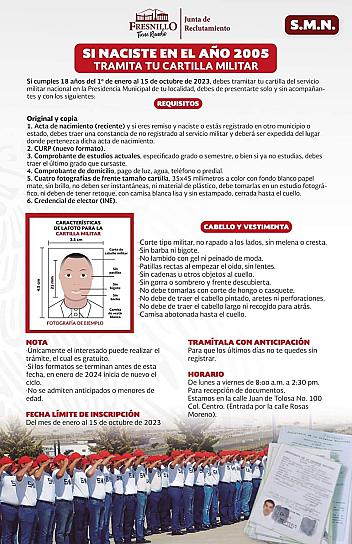 INVITAN A JÓVENES A TRAMITAR SU CARTILLA MILITAR