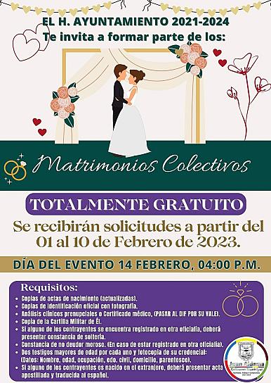 INVITAN A PAREJAS DE JUAN ALDAMA A PARTICIPAR EN LA CONVOCATORIA DE MATRIMONIOS COLECTIVOS