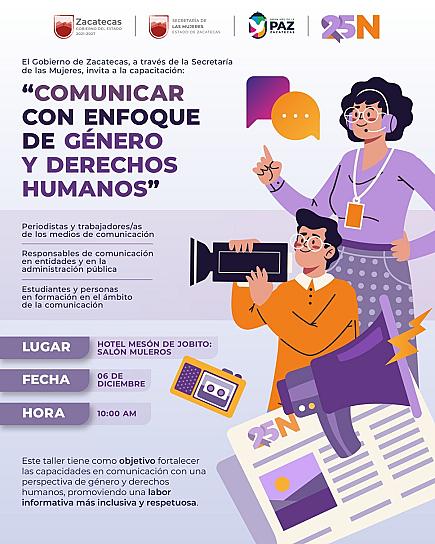Invitan a participar en la capacitación Comunicar con Enfoque de Género y Derechos Humanos
