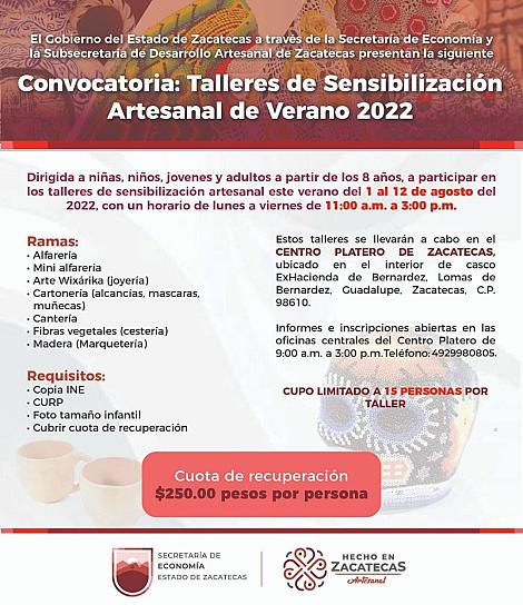 INVITAN A TALLERES DE SENSIBILIZACIÓN ARTESANAL 2022 