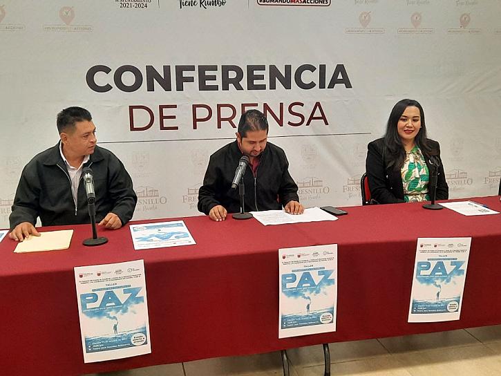 INVITAN A TALLER "FORJANDO UNA CULTURA DE PAZ" EN FRESNILLO 