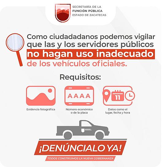 INVITA SFP A A REPORTAR CUALQUIER VEHÍCULO OFICIAL 