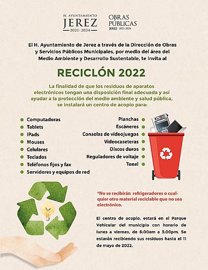 INICIA EN JEREZ RECICLÓN 2022; INSTALAN CENTRO DE ACOPIO EN EL PARQUE VEHICULAR&nbsp;