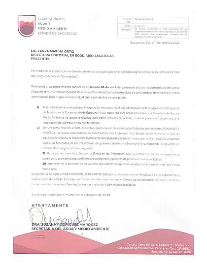 JUSTIFICA SAMA AUSENCIA EN EL CASO DEL OSO ATRAPADO