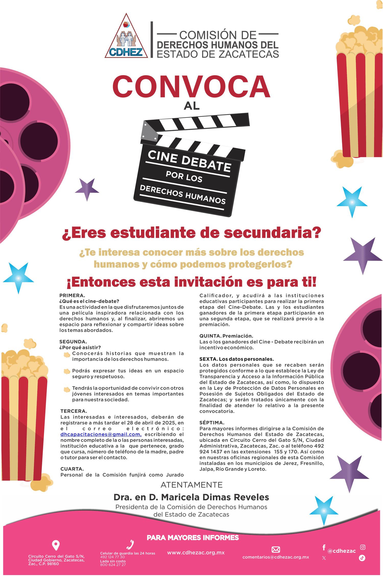 La CDHEZ convoca al Cine Debate por los Derechos Humanos