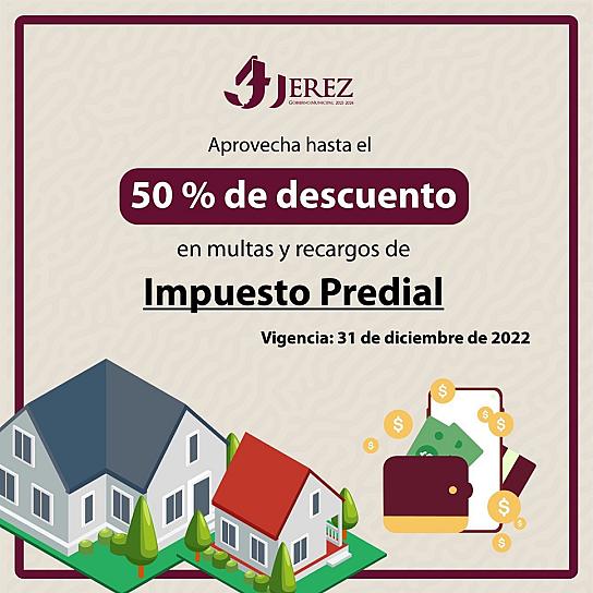 LANZAN DESCUENTOS POR MULTAS Y RECARGOS A MOROSOS DEL IMPUESTO PREDIAL EN JEREZ 