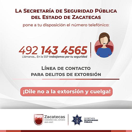 LANZA SSP LÍNEA TELEFÓNICA PARA ATENDER EL DELITO DE EXTORSIÓN