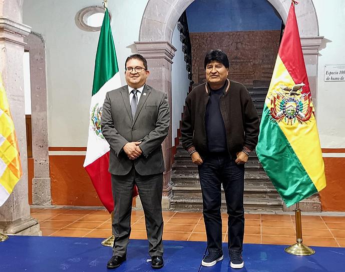 LLEGA EVO MORALES A ZACATECAS; EL EX PRESIDENTE DE BOLIVIA SERÁ CONDECORADO POR LA UAZ 