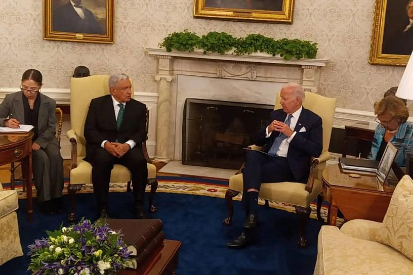 LLEGA LÓPEZ OBRADOR A LA CASA BLANCA PARA REUNIÓN CON BIDEN 