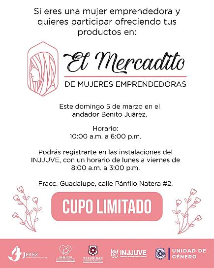LLEGA MERCADITO DE MUJERES EMPRENDEDORAS EN JEREZ