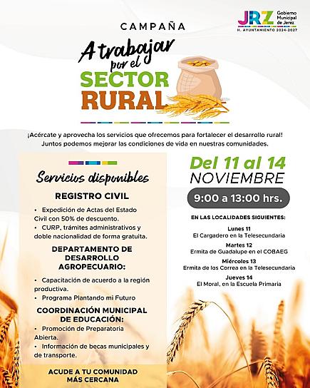 LLEGAN SERVICIOS DE REGISTRO CIVIL, AGROPECUARIO Y EDUCACIÓN AL SECTOR RURAL