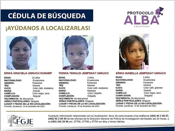 LOCALIZAN A FAMILIA ECUATORIANA QUE HABÍA SIDO REPORTADA COMO DESAPARECIDA EN ZACATECAS