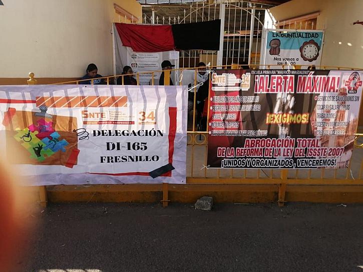 Maestros de Fresnillo se suman al paro nacional contra la Ley ISSSTE