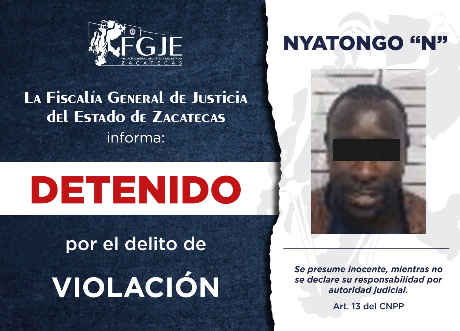 CUMPLIMENTAN ÓRDENES DE APREHENSIÓN EN ZACATECAS: NUEVE DETENIDOS POR DELITOS VARIOS