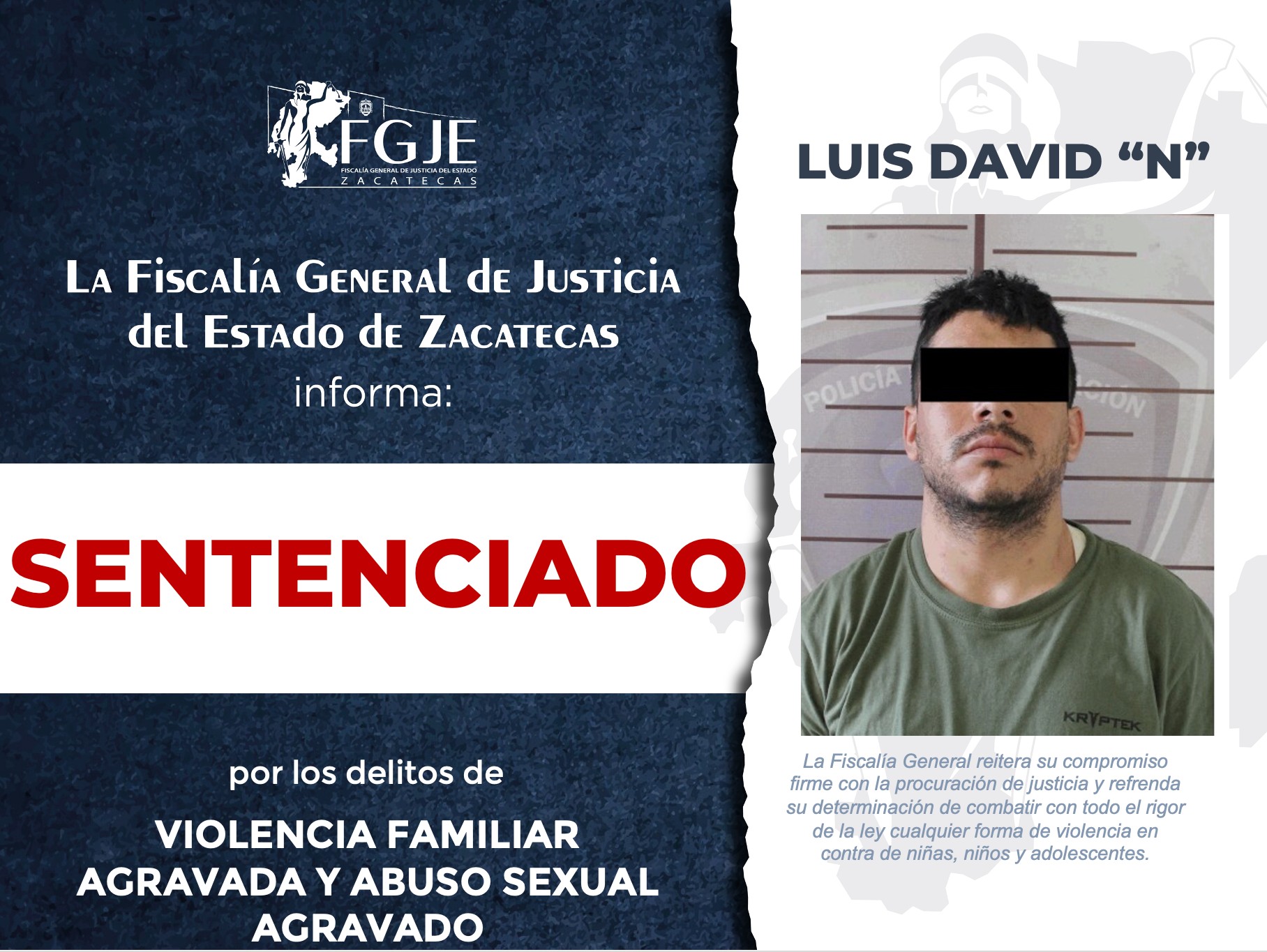 DAN 12 AÑOS DE CÁRCEL A LUIS DAVID POR ABUSO SEXUAL
