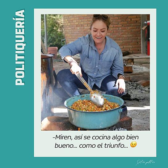 -Miren, así se cocina algo bien bueno... como el triunfo... 😉