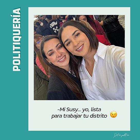 -Mi Susy... yo, lista para trabajar tu distrito