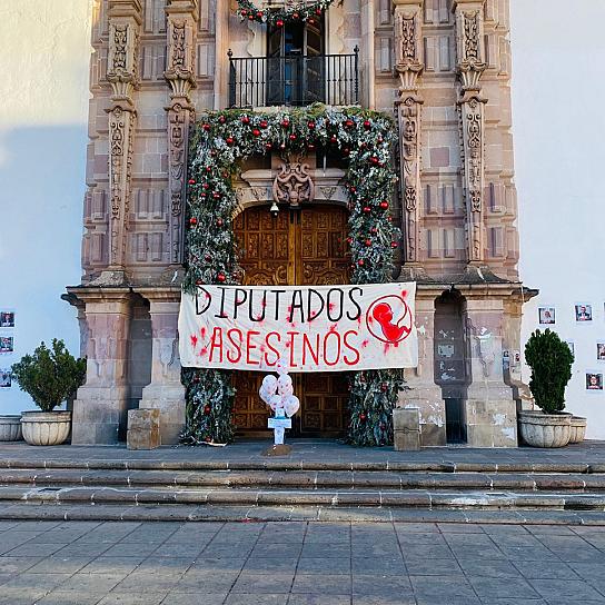 Montaje provida en Zacatecas rechaza la despenalización del aborto