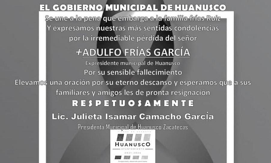 MUERE EXALCALDE DE HUANUSCO; EXPRESAN CONDOLENCIAS