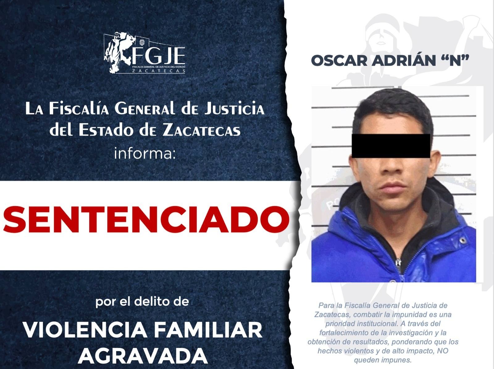 OBTIENE FGJEZ CONDENAS POR DELITOS DE VIOLENCIA DE GÉNERO: CUATRO SENTENCIAS CON 12 AÑOS DE PRISIÓN