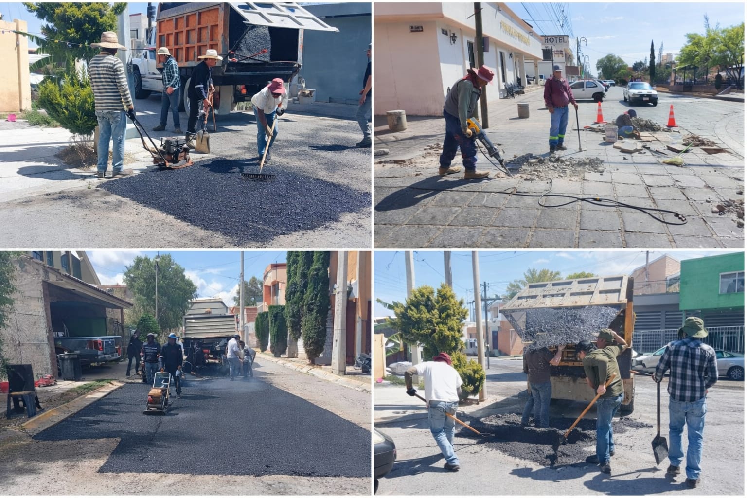 CONTINÚAN CUADRILLAS DE BACHEO TRABAJANDO EN GUADALUPE PARA MEJORAR LAS VIALIDADES