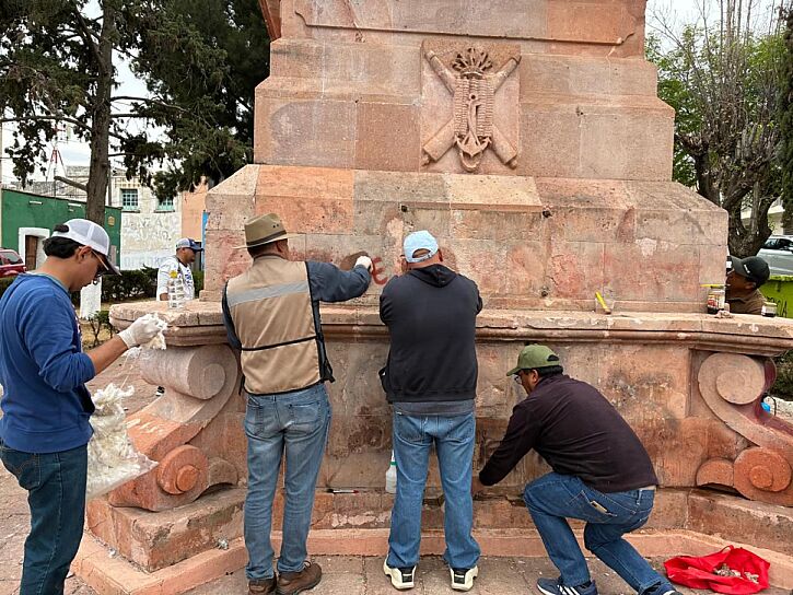 REALIZA JUNTA DE MONUMENTOS LIMPIEZA DE PINTAS EN ZACATECAS