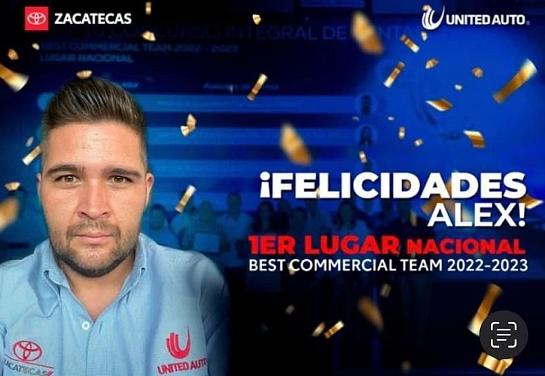 OBTIENE ALEJANDRO CALDERA PRIMER LUGAR EN VENTAS EN TOYOTA 