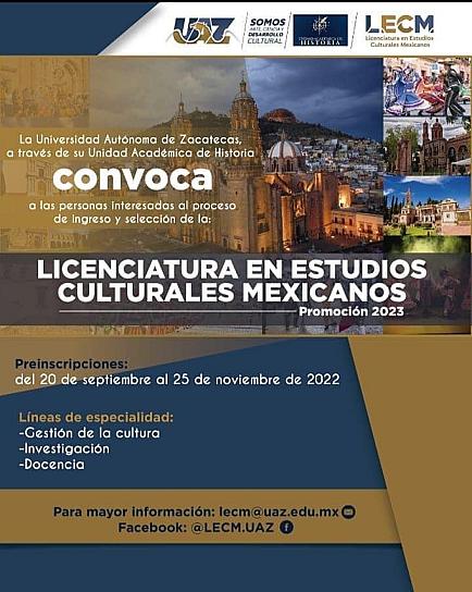 OFERTA UAZ NUEVA LICENCIATRA EN ESTUDIOS CULTURALES