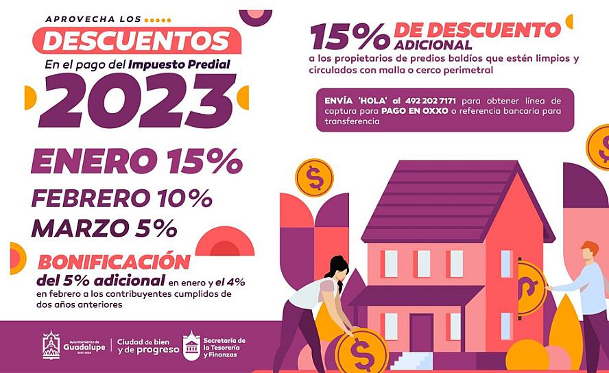 OFRECEN DESCUENTOS EN EL PAGO DEL PREDIAL A GUADALUPENSES