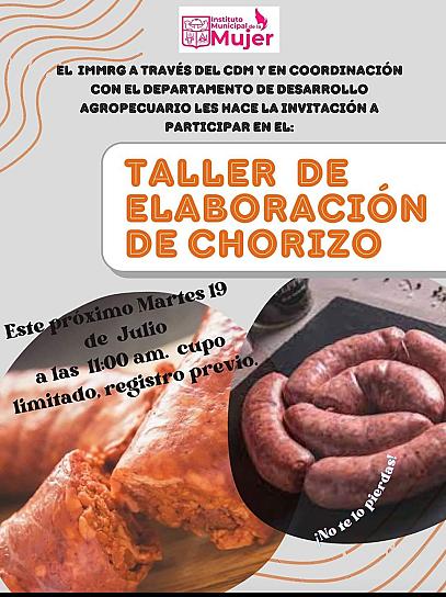 OFRECEN TALLER PARA LA ELABORACIÓN DE CHORIZO 