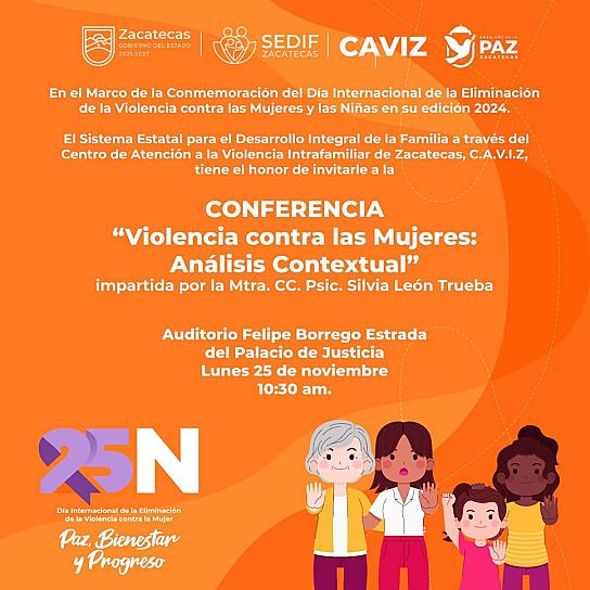 OFRECERÁ SEDIF CONFERENCIA DE ANÁLISIS CONTEXTUAL SOBRE VIOLENCIA CONTRA LAS MUJERES