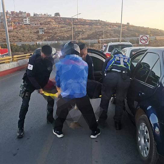 Participan 4 vehículos en una carambola en Zacatecas