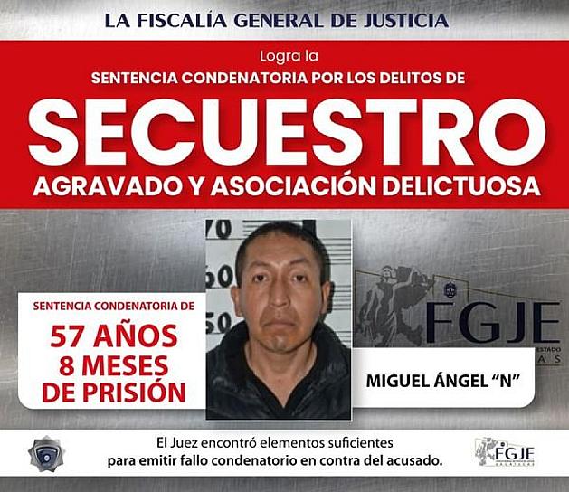 PASARÁ 57 AÑOS EN LA CÁRCEL POR SECUESTRO AGRAVADO Y ASOCIACIÓN DELICTUOSA
