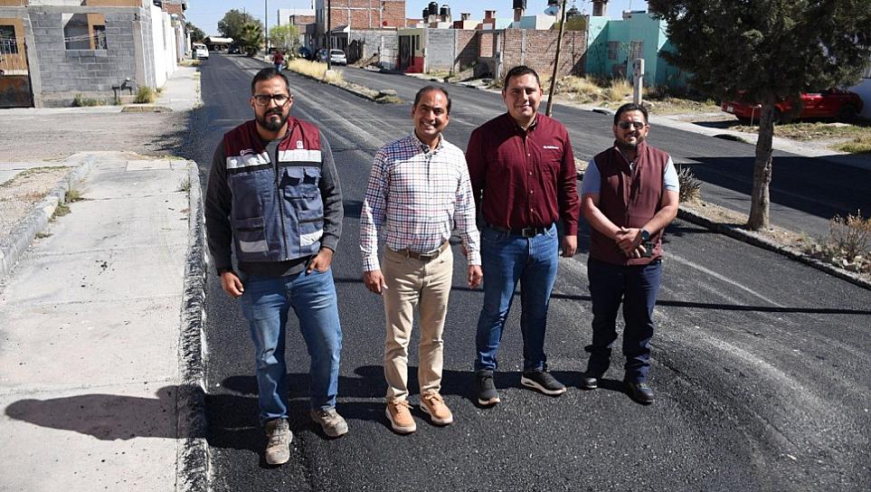 Pavimentan más de 7 mil 300 metros cuadrados en avenida Real de San Ramón en Guadalupe 