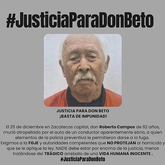 Piden justicia para Don Beto 