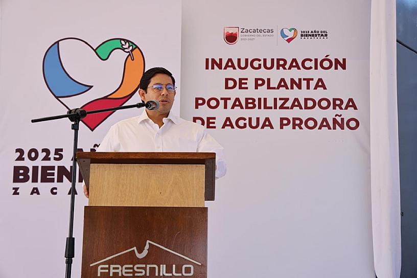 Ponen en marcha planta potabilizadora para mejorar abastecimiento de agua en Fresnillo