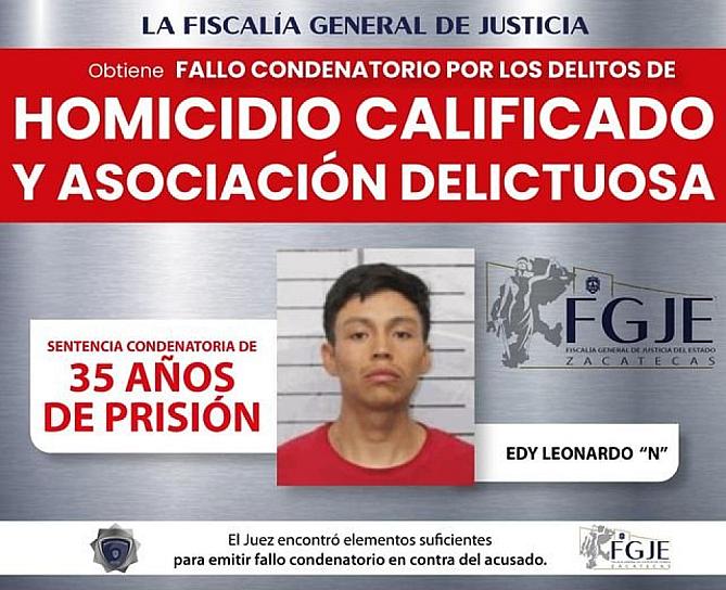 POR ASESINAR A UN POLICÍA MUNICIPAL, CONDENAN A 35 AÑOS DE CÁRCEL A UN HOMBRE 