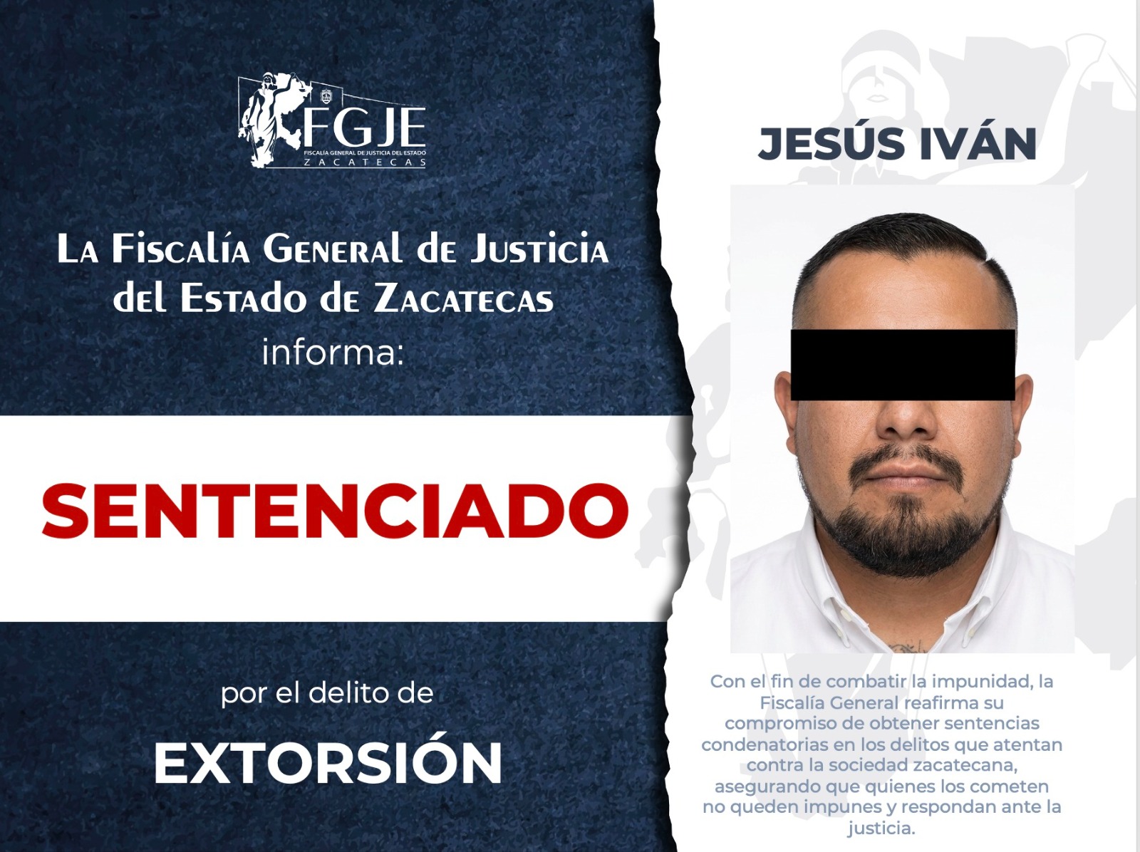 SENTENCIA FGJEZ POR EL DELITO DE EXTORSIÓN